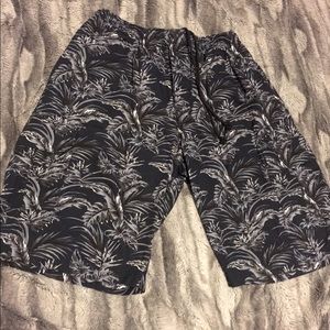 Black floral shorts